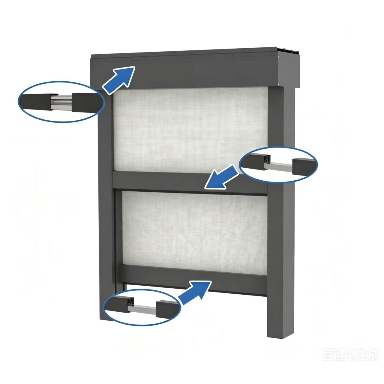 Double Splicable Motorized Windproof Blind 